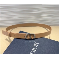 Low Price Dior Smooth Calfskin Belt 2.5cm with CD Buckle 0317 Beige 2025