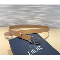Low Price Dior Smooth Calfskin Belt 2.5cm with CD Buckle 0317 Beige 2025