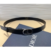 Trendy Design Dior Smooth Calfskin Belt 2.5cm with CD Buckle 0317 Black 2025