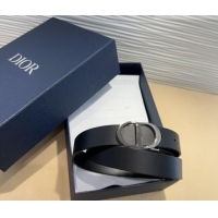 Trendy Design Dior Smooth Calfskin Belt 2.5cm with CD Buckle 0317 Black 2025
