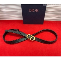 Discount Dior Saddle Belt 2cm with CD Buckle and Leather Topstitching in Smooth Calfskin 8159 Black/Gold 2025