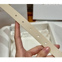 Promotional Dior Smooth Calfskin Belt 2cm with DIOR Buckle 0617 White/Gold 2025