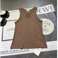 Unique Grade Celine Triomphe Tank Top CE59981 Glossy Brown
