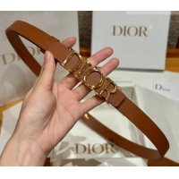 Discount Design Dior Smooth Calfskin Belt 2cm with DIOR Buckle 0617 Brown/Gold 2025