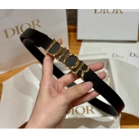 Promotional Dior Smooth Calfskin Belt 2cm with DIOR Buckle 0617 Black/Gold 2025