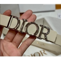 Trendy Design Dior Smooth Calfskin Belt 2cm with DIOR Buckle 0617 White/Silver 2025