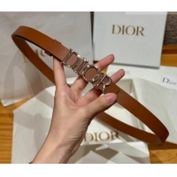 Low Cost Dior Smooth Calfskin Belt 2cm with DIOR Buckle 0617 Brown/Silver 2025