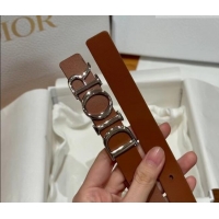 Low Cost Dior Smooth Calfskin Belt 2cm with DIOR Buckle 0617 Brown/Silver 2025