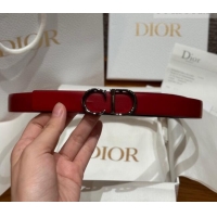 Top Grade Dior CD Buckle Reversible Belt 2cm in Smooth Leather DR2012025 Red 2025