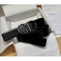 Luxury Discount Dior CD Buckle Reversible Belt 3.5cm in Smooth Leather DR2013025 Black 2025