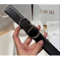 Luxury Discount Dior CD Buckle Reversible Belt 3.5cm in Smooth Leather DR2013025 Black 2025