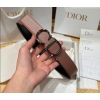 Luxury Discount Dior CD Buckle Reversible Belt 3.5cm in Smooth Leather DR2013025 Powder 2025