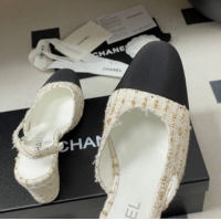 Low Cost Chanel Tweed &Grosgrain Slingbacks Pump 6.5cm G31318 White/Black/Gold 2026