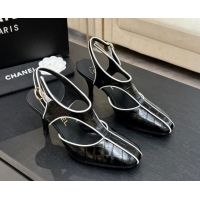 Trendy Design Chanel Crocodile Embossed Patent Calfskin Leather Slingbacks Pump G47184 Black 2026
