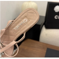 Stylish Chanel Lambskin Leather Heel Strap Sandals 9cm with Bloom G46964 Pink 2026