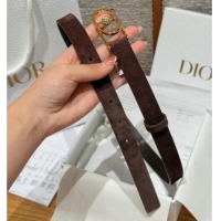 Top Quality Dior Suede and Leather Belt 2cm with Strass CD Buckle 1231 Brown/Gold 2025