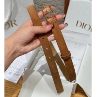 Good Taste Dior Suede and Leather Belt 2cm with Strass CD Buckle 1231 Beige/Gold 2025