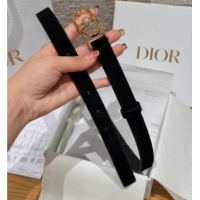 Good Taste Dior Suede and Leather Belt 2cm with Strass CD Buckle 1231 Black/Gold 2025