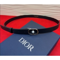 Trendy Design Dior Calfskin Leather Belt 2cm with Strass CD Buckle 1231 Black/Silver 2025