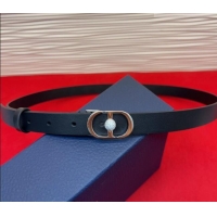 Trendy Design Dior Calfskin Leather Belt 2cm with Strass CD Buckle 1231 Black/Silver 2025