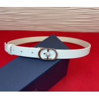 Buy Cheap Dior Calfskin Leather Belt 2cm with Strass CD Buckle 1231 White/Silver 2025