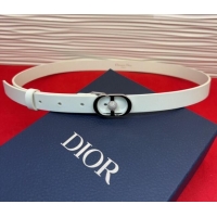 Buy Cheap Dior Calfskin Leather Belt 2cm with Strass CD Buckle 1231 White/Silver 2025