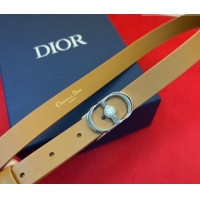Top Quality Dior Calfskin Leather Belt 2cm with Strass CD Buckle 1231 Brown/Silver 2025
