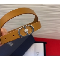 Top Quality Dior Calfskin Leather Belt 2cm with Strass CD Buckle 1231 Brown/Silver 2025