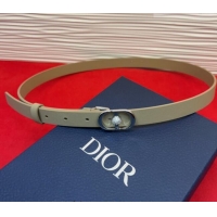 Unique Discount Dior Calfskin Leather Belt 2cm with Strass CD Buckle 1231 Beige/Silver 2025