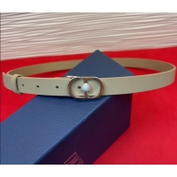 Unique Discount Dior Calfskin Leather Belt 2cm with Strass CD Buckle 1231 Beige/Silver 2025