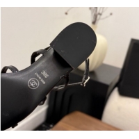 Good Quality Chanel Lambskin Leather Low Heel Strap Sandals with Bloom G46964 Black 2026