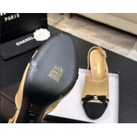 Grade Quality Chanel Calfskin Leather & Grosgrain Slingbacks Pump 9cm with Bow G47021 Beige 2026