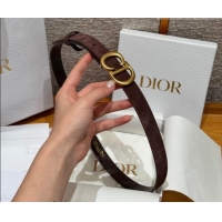 Top Quality Dior Suede Belt 2cm with CD Buckle DR031701 Dark Brown 2026