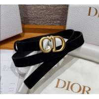 Unique Discount Dior Suede Belt 2cm with CD Buckle DR031701 Black 2026