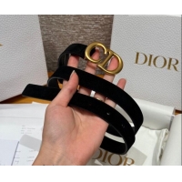 Unique Discount Dior Suede Belt 2cm with CD Buckle DR031701 Black 2026