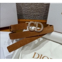 Shop Promotional Dior Suede Belt 2cm with Strass CD DR031701 Camel Brown 2026