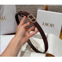 Luxury Cheap Dior Suede Belt 2cm with Strass CD DR031701 Dark Brown 2026