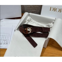 Top Grade Dior Suede Belt 2cm with Pearls CD DR031702 Dark Brown 2026