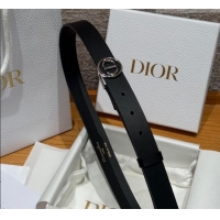Best Price Dior Smooth Leather Belt 2.5cm with Circle CD Buckle DR031704 Black/Silver 2026