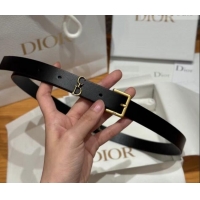 Best Quality Dior Saddle Loop Belt 2cm in Smooth Leather with CD Pin Buckle DR031705 Black/Gold 2026