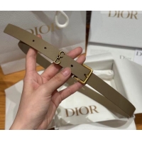 Discount Dior Saddle Loop Belt 2cm in Smooth Leather with CD Pin Buckle DR031705 Khaki/Gold 2026