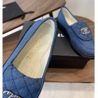 Pretty Style Chanel Cotton Mocassins Loafers G47119 Denim Blue 2026