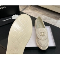 Shop Duplicate Chanel Corduroy Mocassins Loafers G47119 Beige 2026