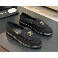 Good Quality Chanel Corduroy Mocassins Loafers G47119 Black 2026