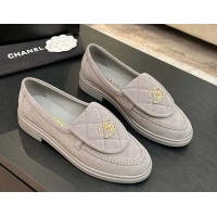 Best Price Chanel Corduroy Mocassins Loafers G47119 Light Grey 2026