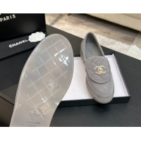 Best Price Chanel Corduroy Mocassins Loafers G47119 Light Grey 2026