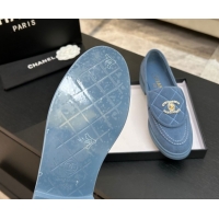 Grade Quality Chanel Corduroy Mocassins Loafers G47119 Light Blue 2026