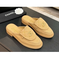 Low Price Chanel Corduroy Flat Mules with CC Foldover G47119 Brown 2026