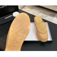 Low Price Chanel Corduroy Flat Mules with CC Foldover G47119 Brown 2026