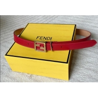 Hot Sell Cheap Fendi Women's Calfskin Belt 2.5cm with FF Buckle 0315 Red 2025